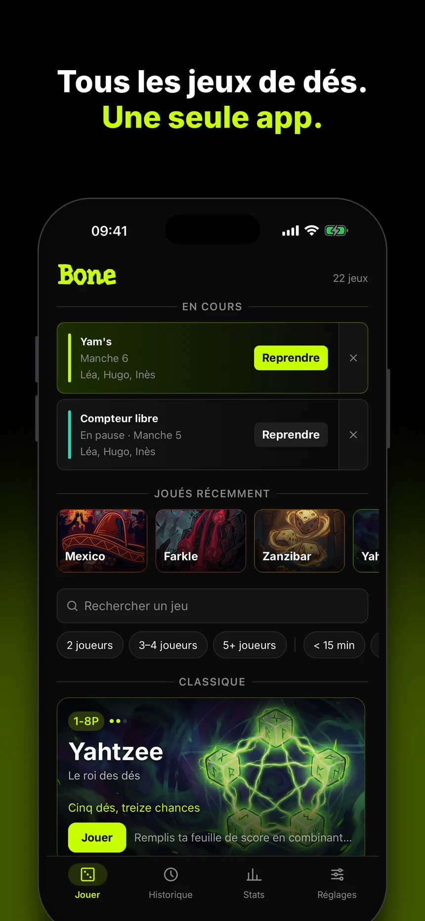 Capture de l'app Bone