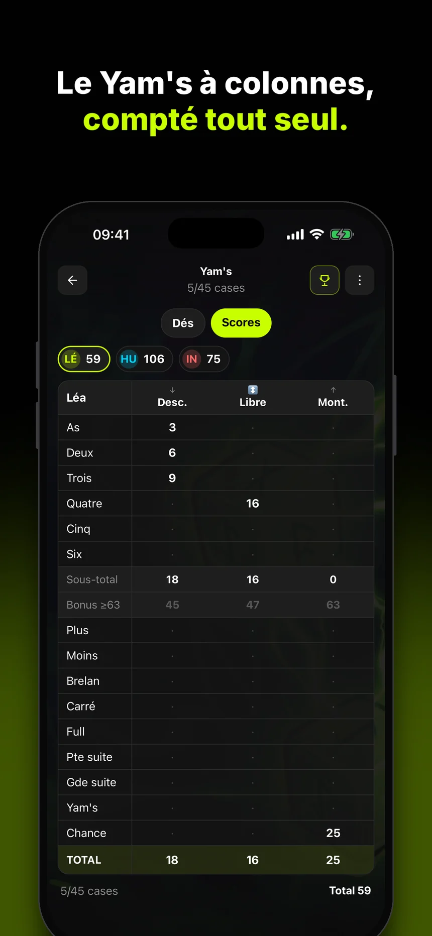 Capture de l'app Bone