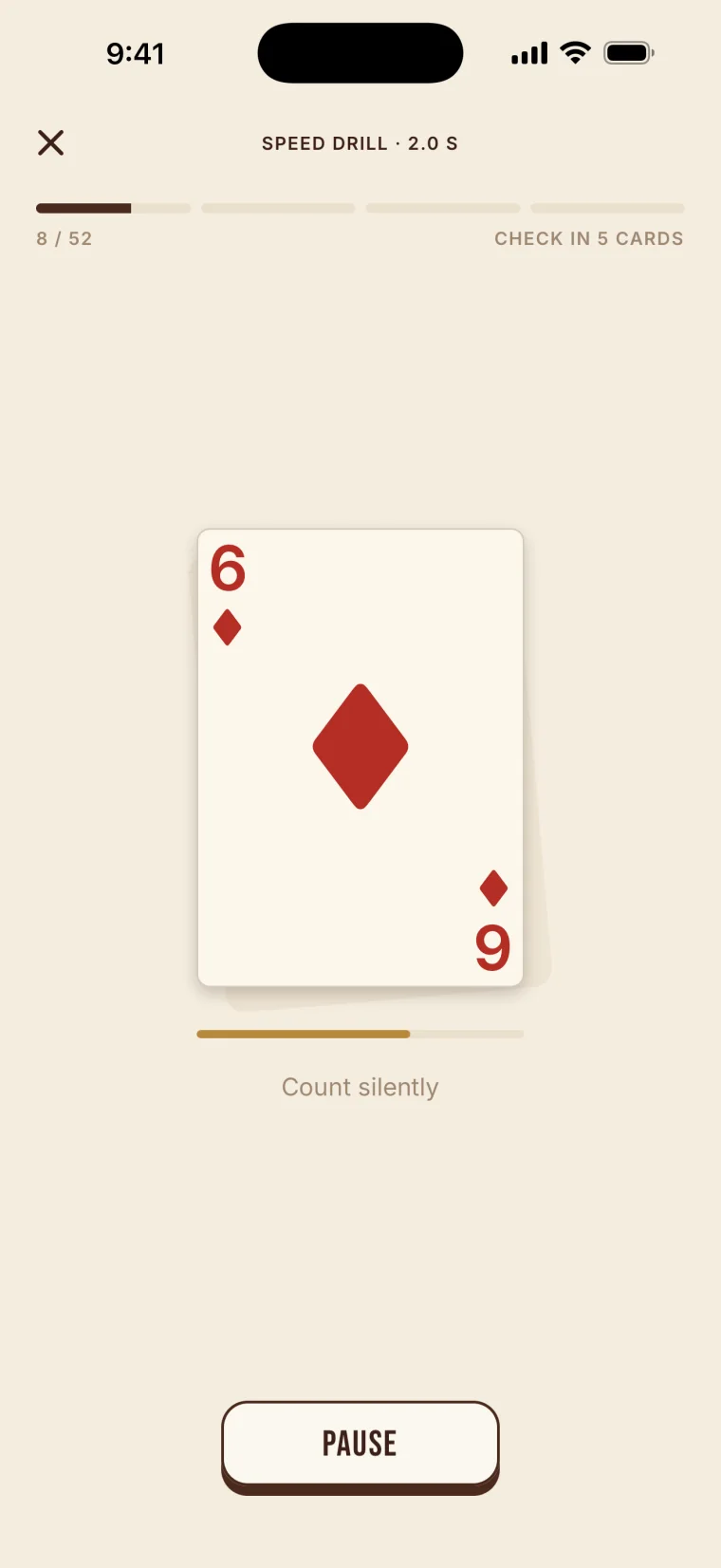 Count at dealer speed