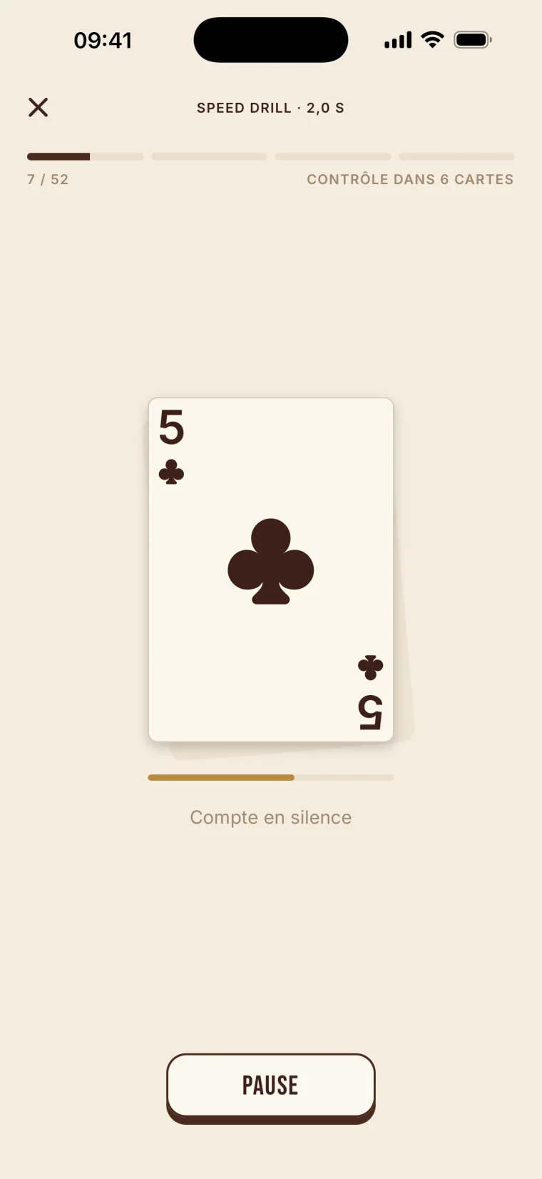 Compte à la vitesse du croupier