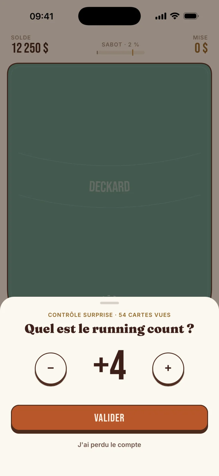 Ton compte, vérifié à la table