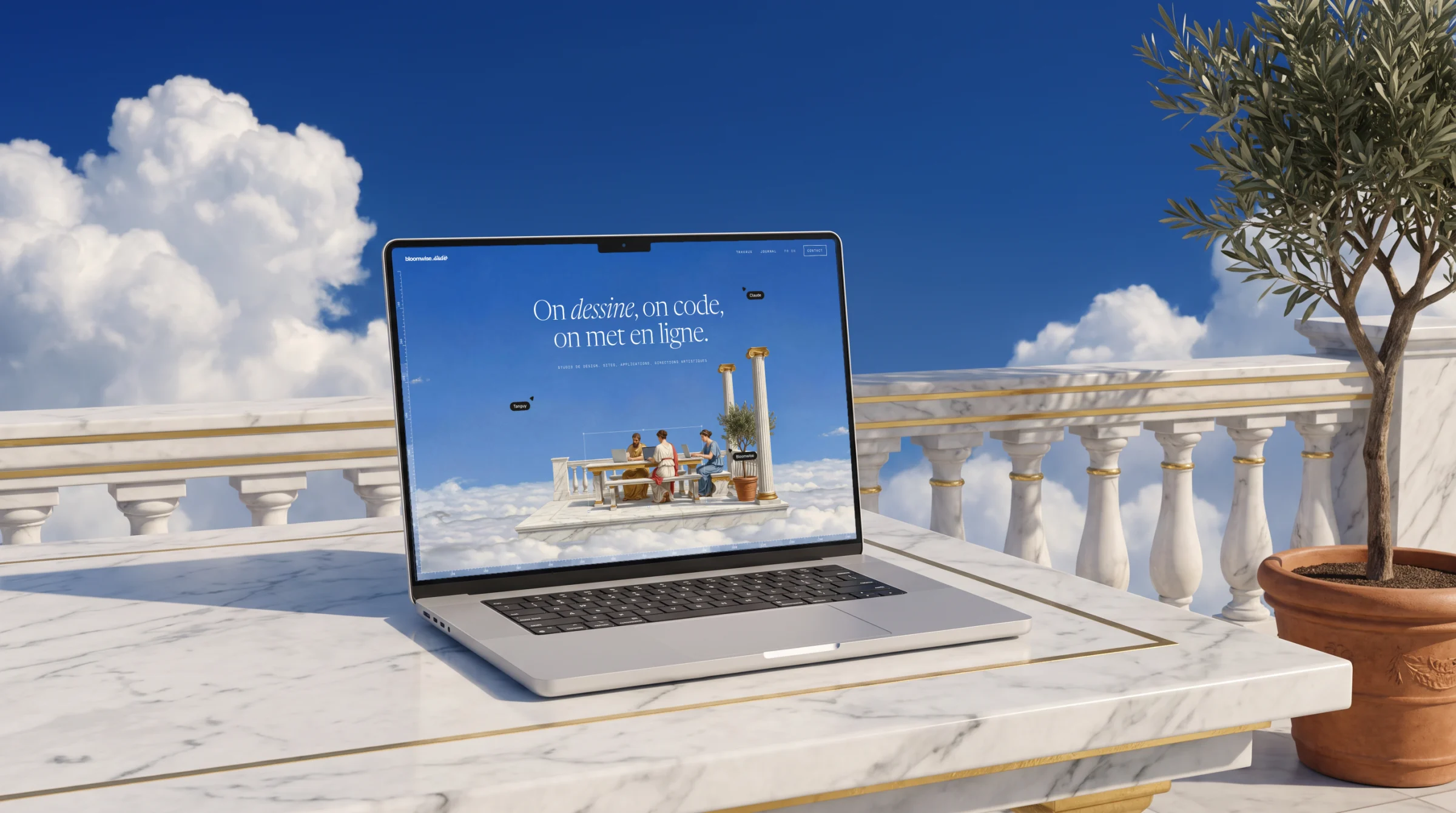 Le site, sur un ordinateur portable.