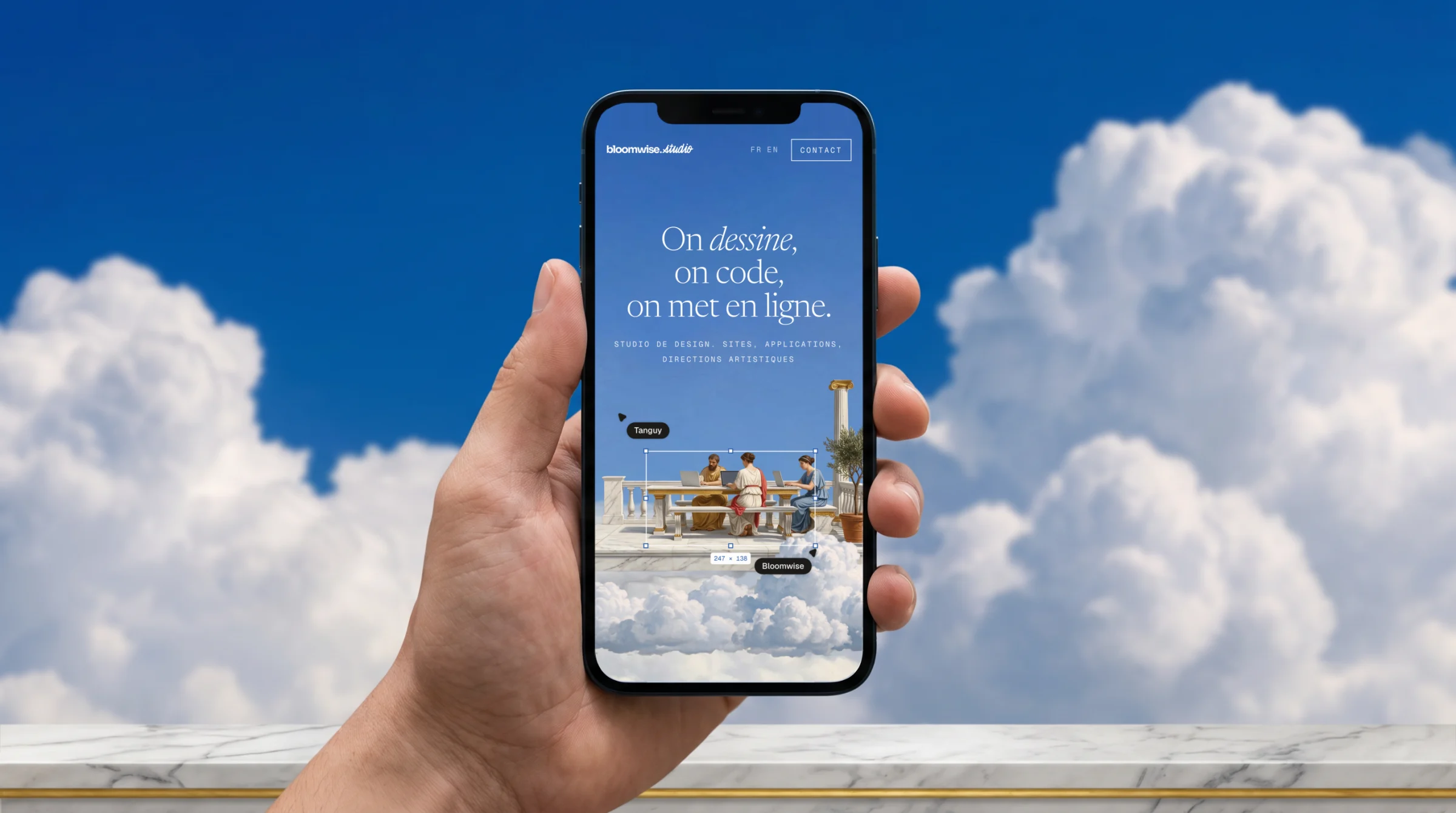 Le site, sur téléphone.