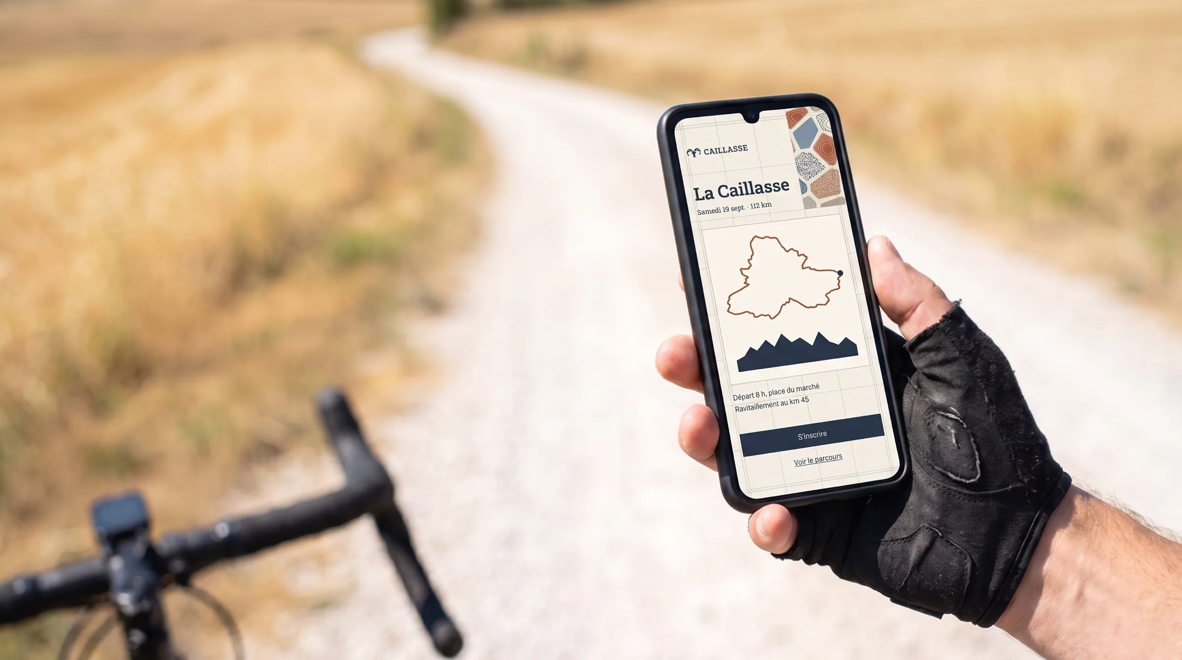 L'inscription à la course, sur téléphone.