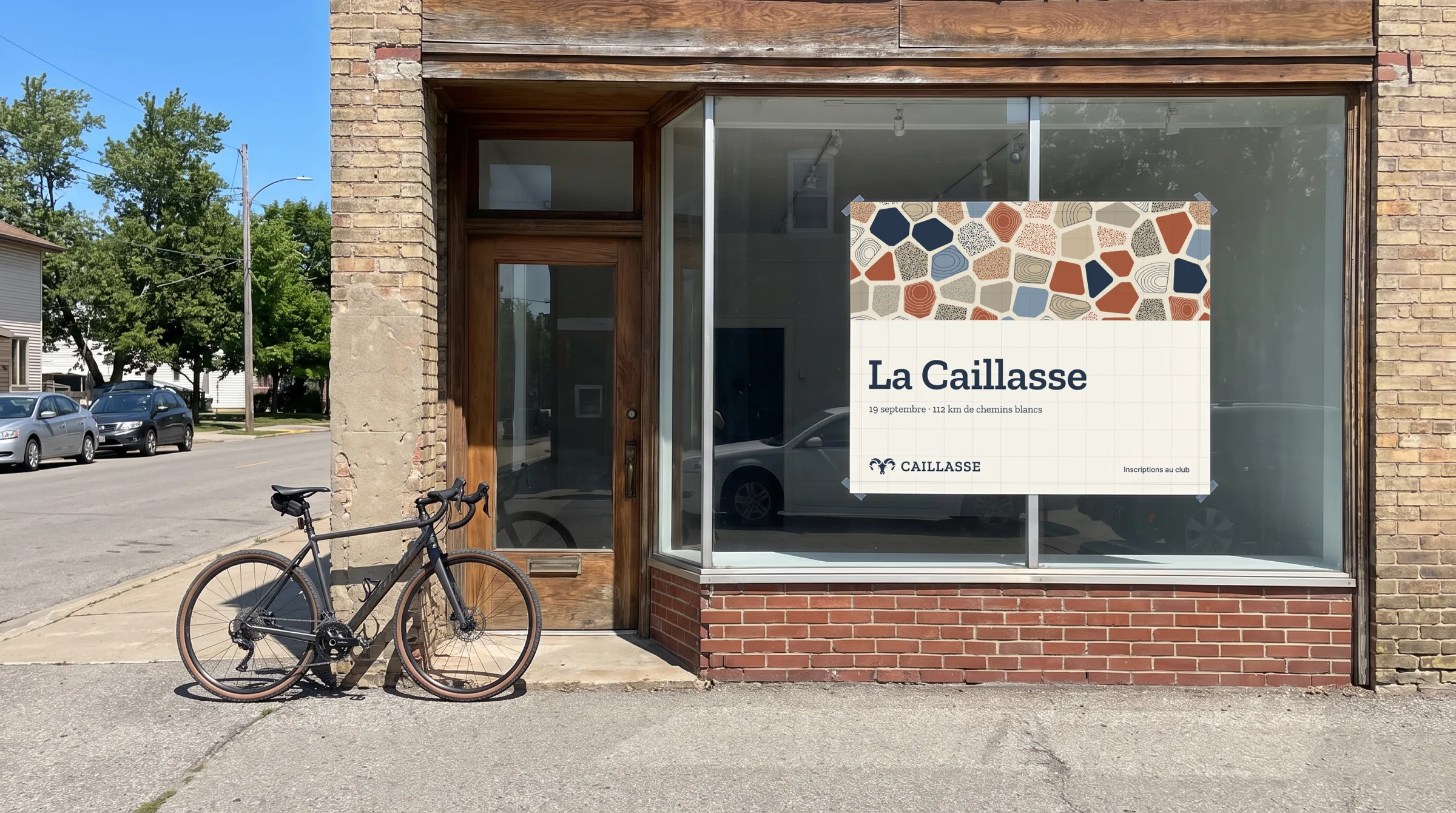 L'affiche de la course, en vitrine.