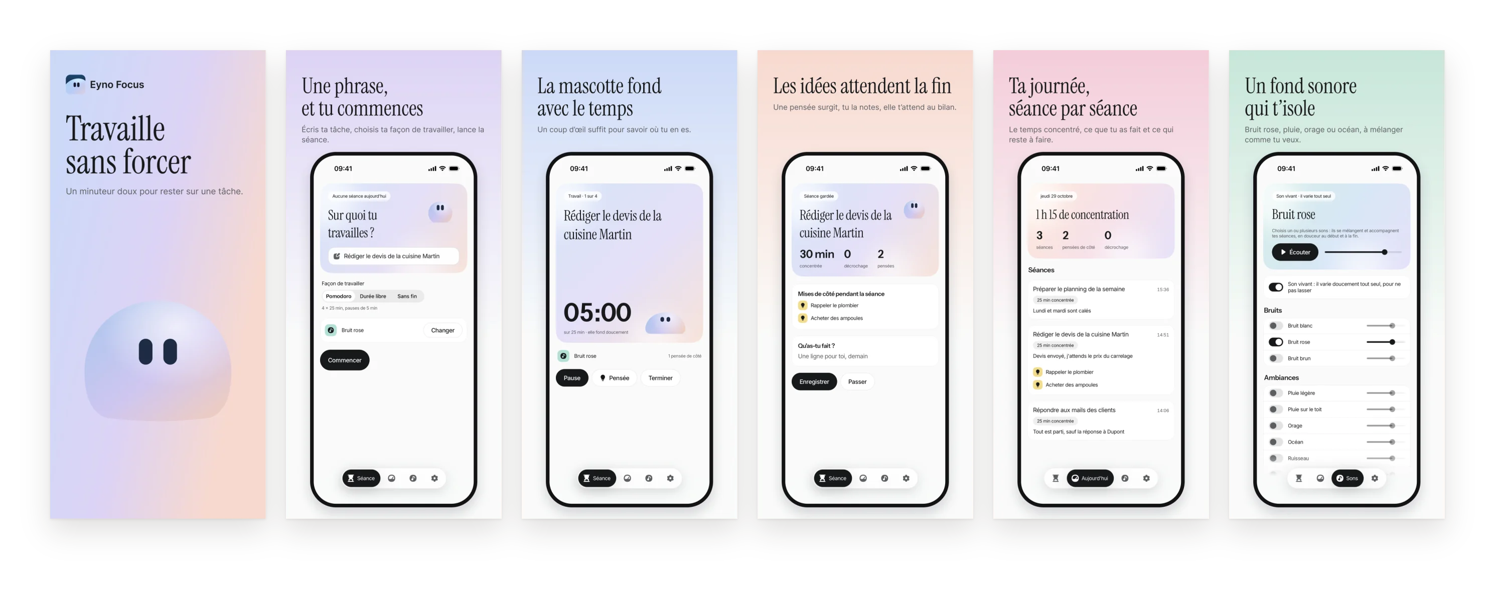 Les captures App Store d'Eyno Focus.