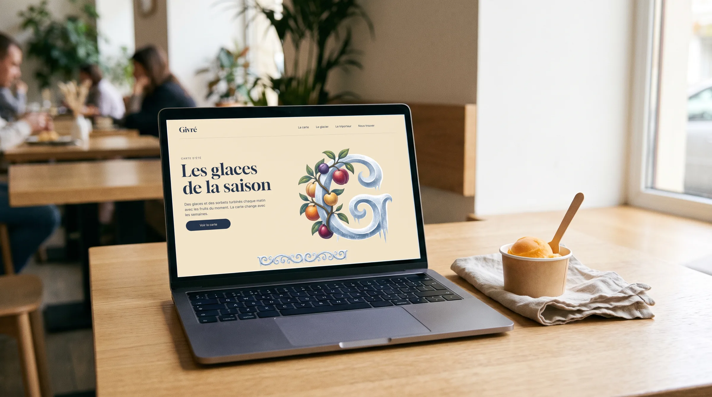 Le site, sur un ordinateur portable.