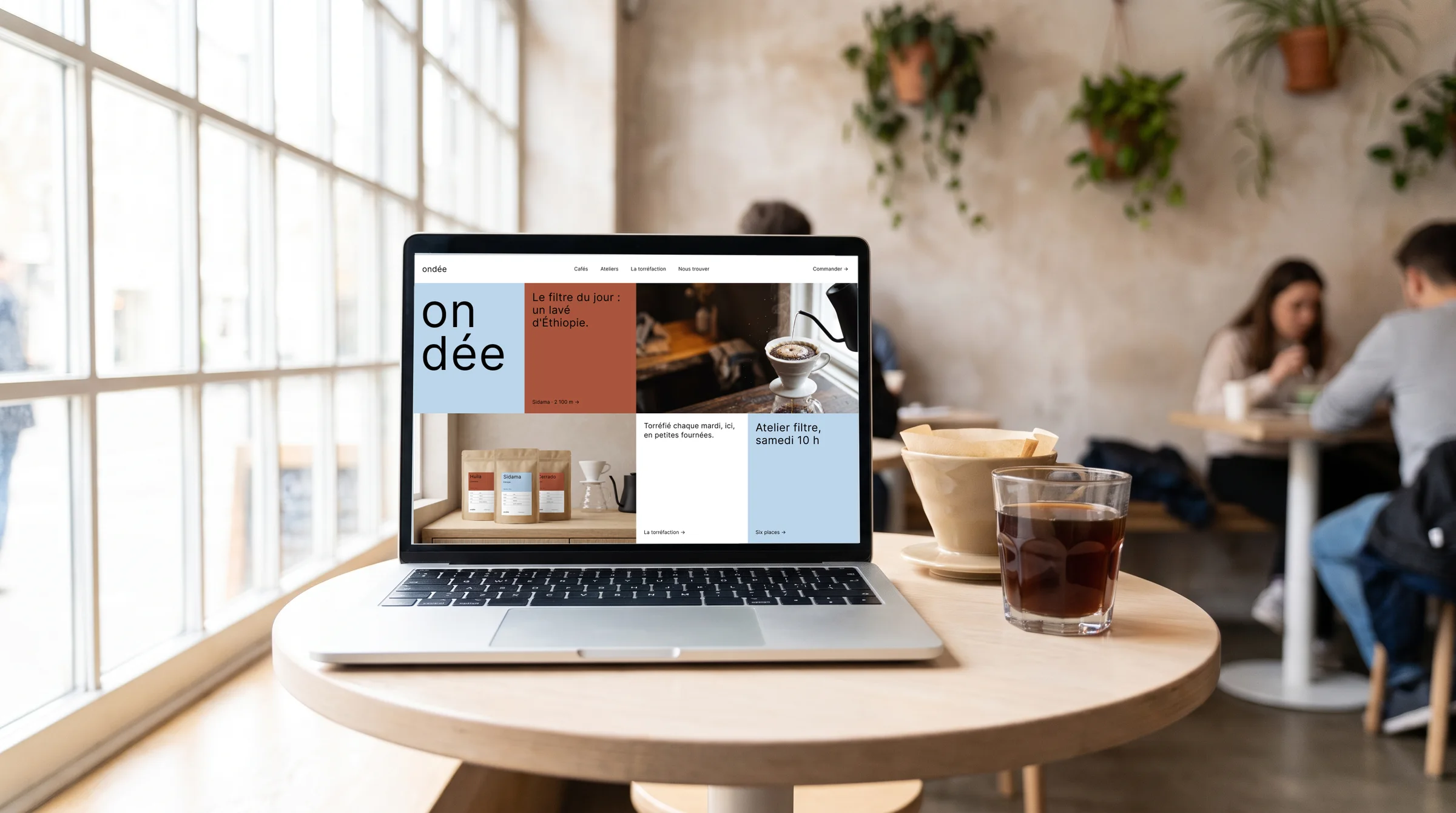 The website, on a laptop.