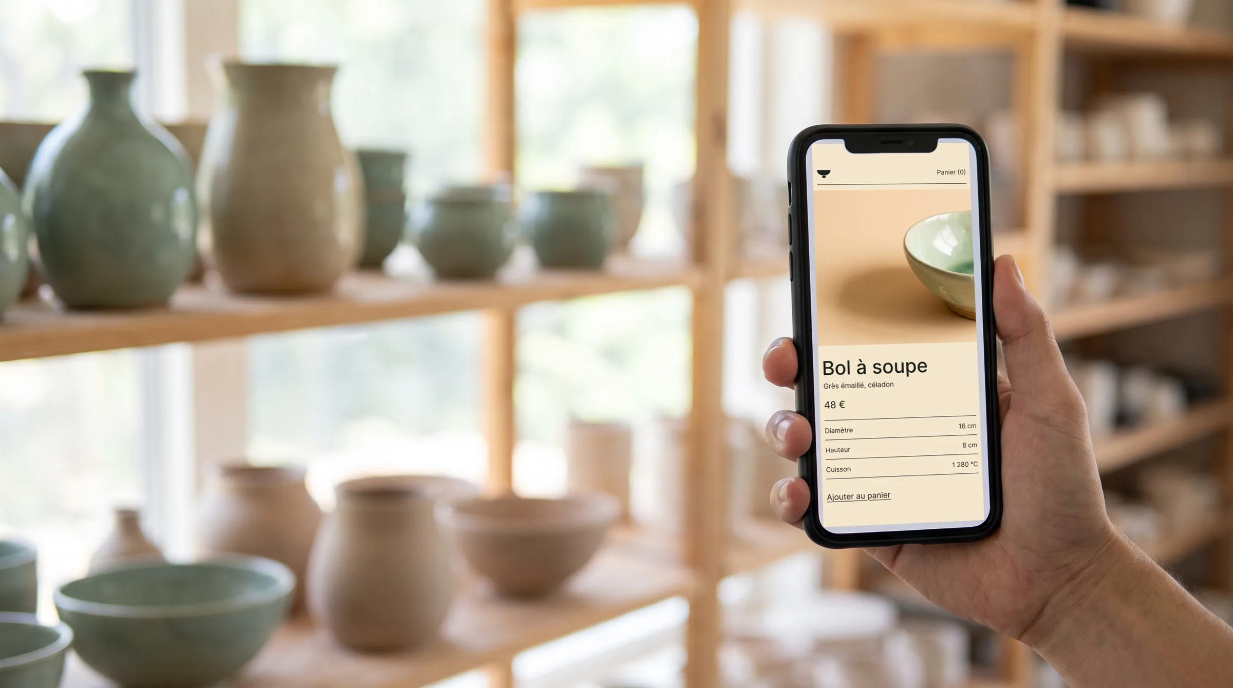 A product page, on a phone.
